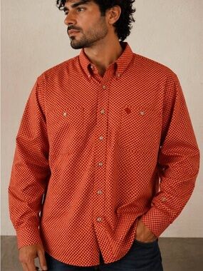 ✨Wrangler Men's George Strait Collection Two Pocket Long Sleeve Shirt Size 2XLT